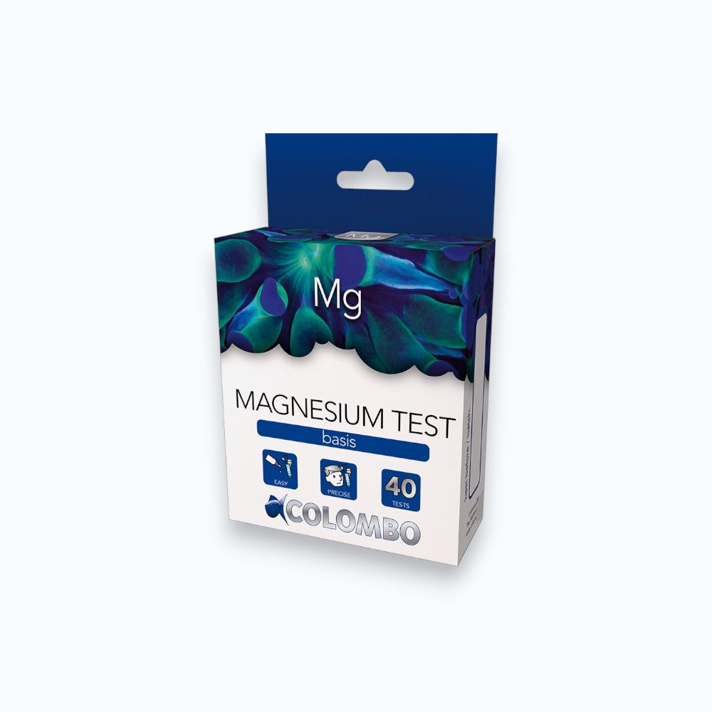 Boîte Colombo Marine Magnesium Test – Kit colorimétrique 40 tests pour mesurer le magnésium en aquarium récifal, méthode Basis, idéal coraux SPS LPS