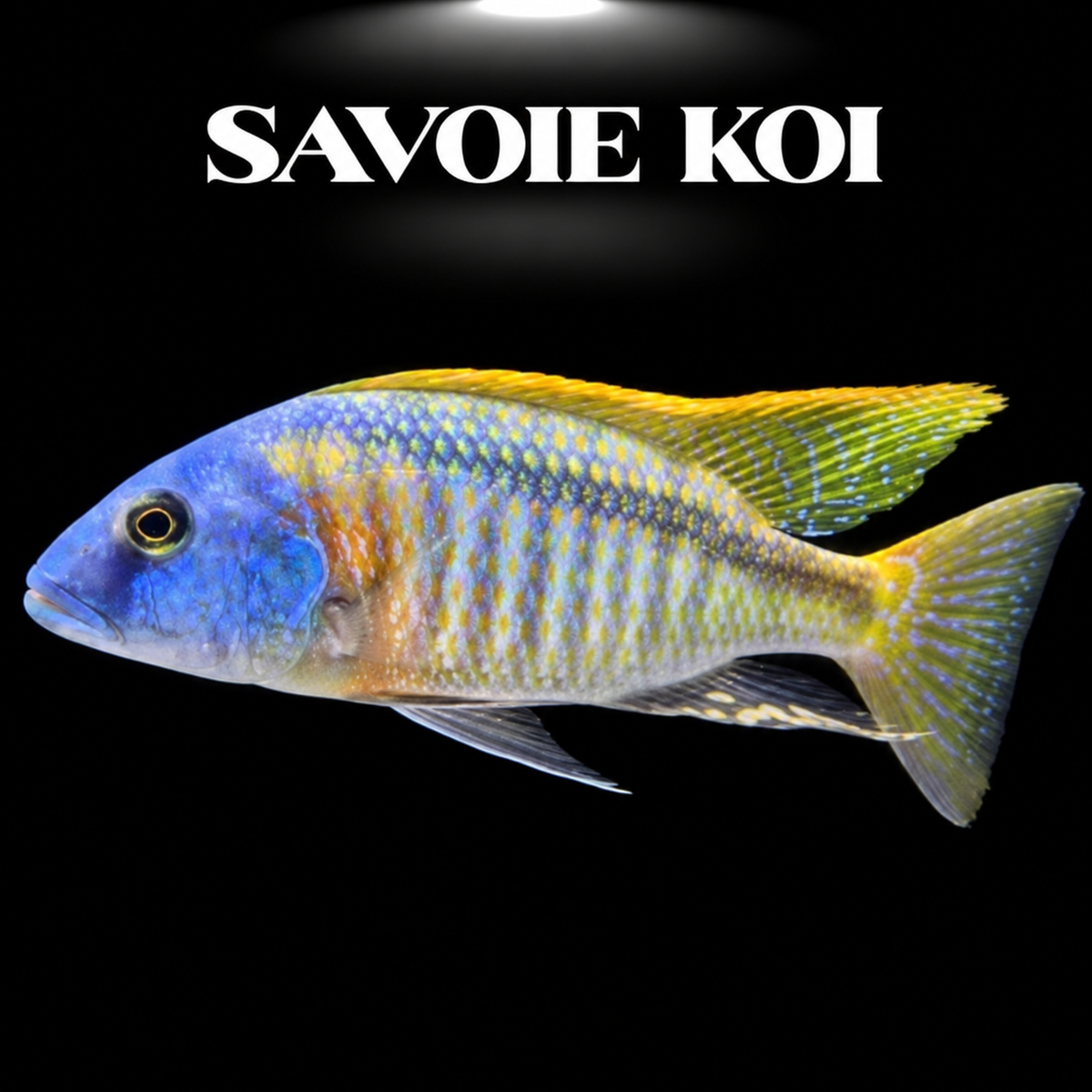 Buccochromis rhoadesii Yellow 9-11 cm — cichlide Haplochromine du Lac Malawi à robe jaune dorée intense