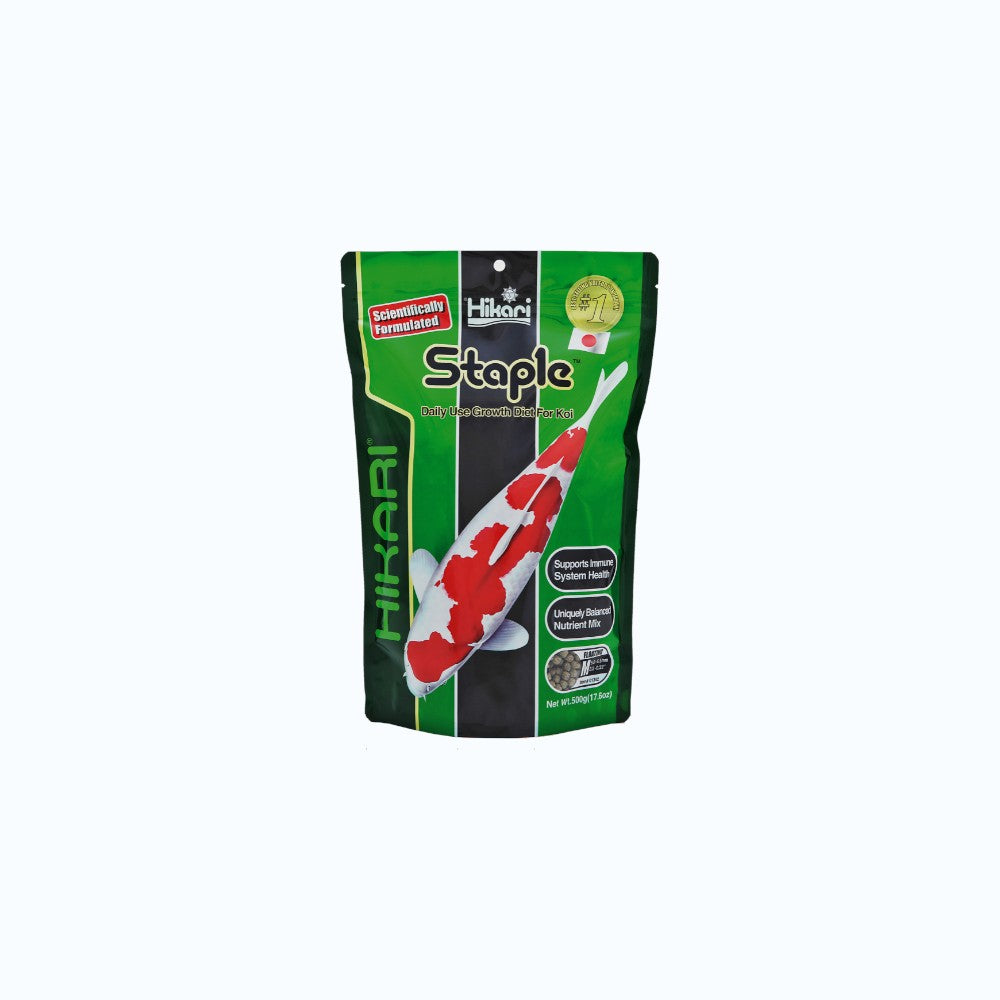HIKARI STAPLE MEDIUM 500 GRAM - Sac de granulés flottants medium pour alimentation quotidienne koi et poissons de bassin