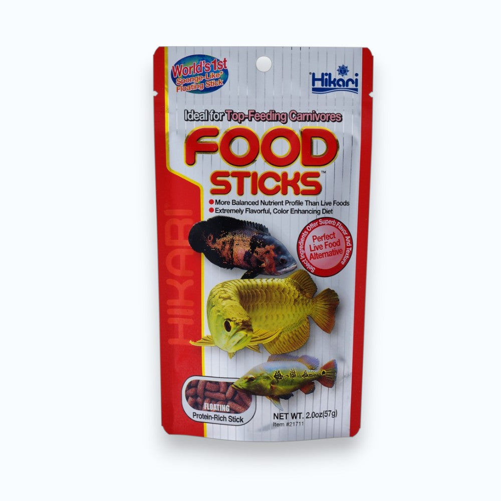 Hikari Food Sticks 57g — bâtonnets flottants pour cichlides, gouramis et poissons de surface