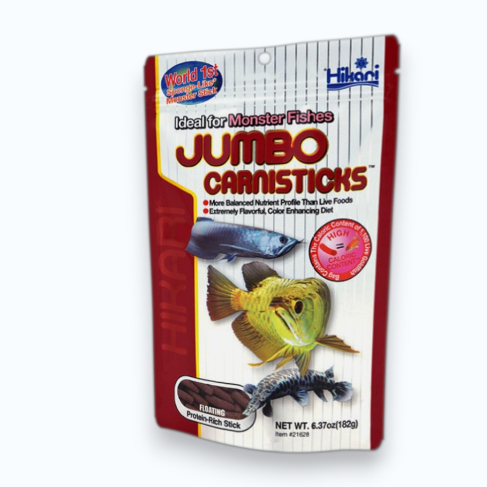 Hikari Jumbo Carnisticks 182g – sticks flottants pour grands poissons carnivores d'aquarium