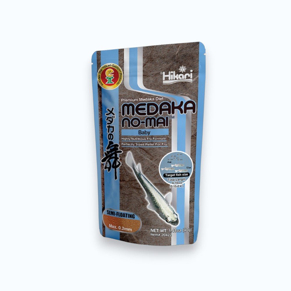 Hikari Medaka Baby 40g — poudre ultra-fine flottante pour alevins de médakas dès l'éclosion, survie et croissance optimales