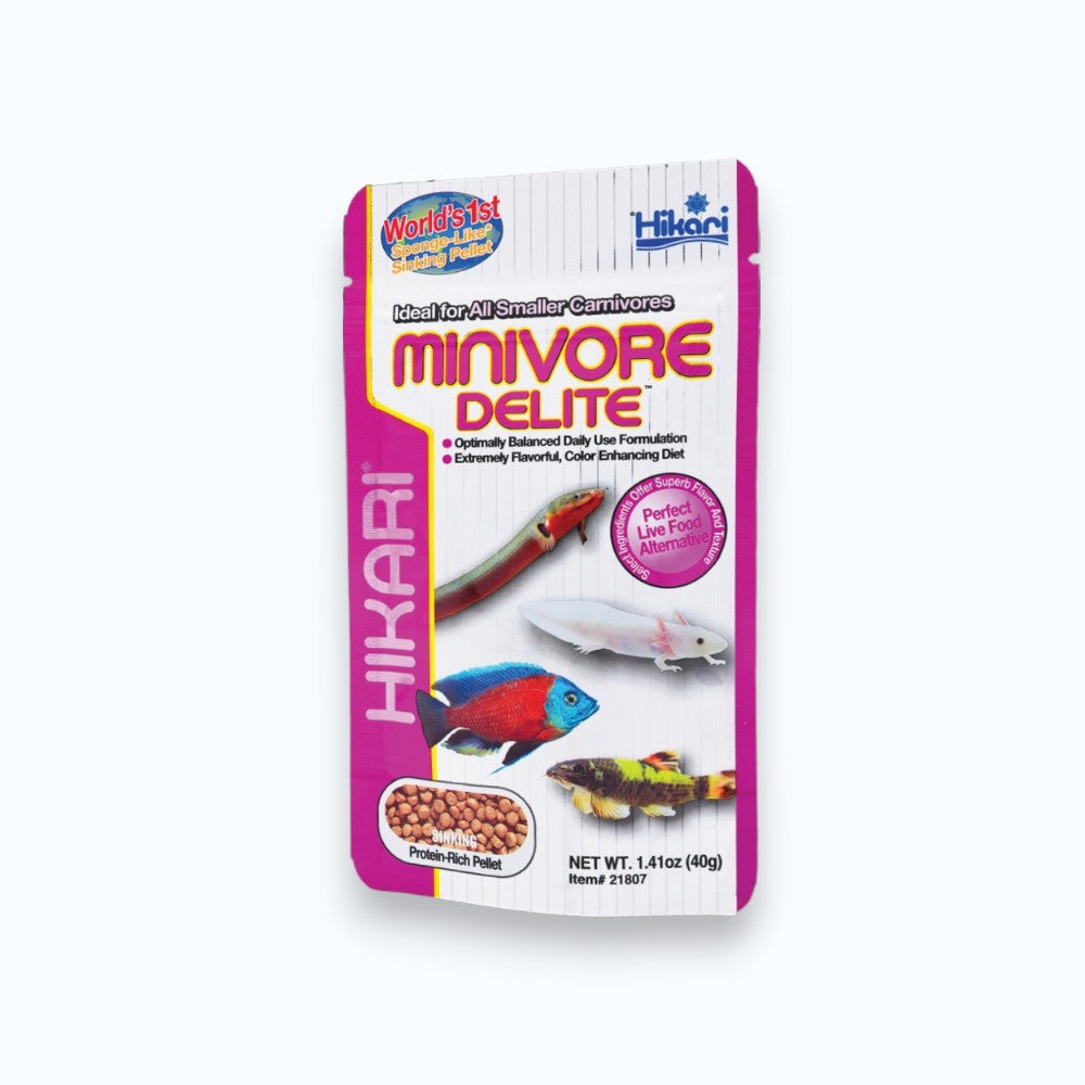 Hikari Minivore Delite 40g – aliment granulés pour petits poissons carnivores d'aquarium