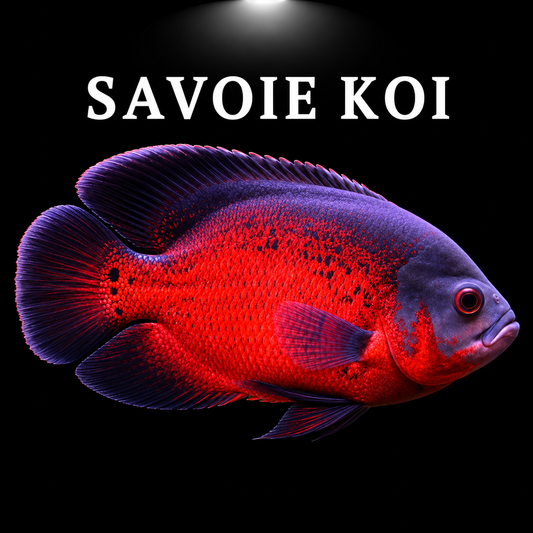 Astronotus ocellatus red 5-7cm robe rouge intense motifs noirs contrastés
