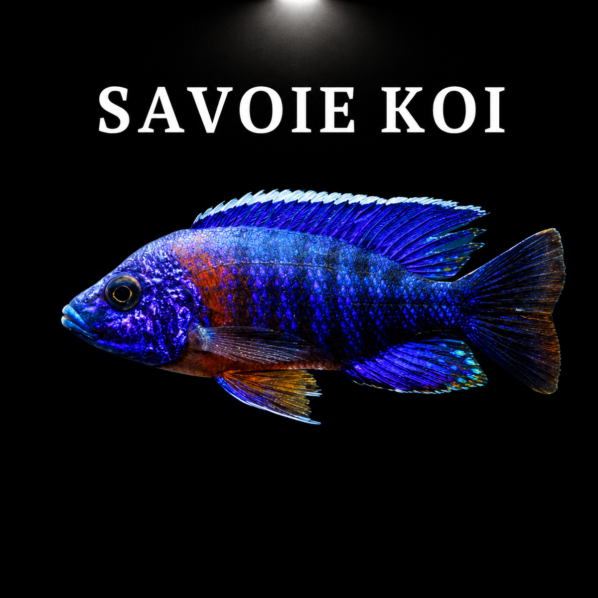 Aulonocara hansbaenchi Red Flash 7-8 cm – Cichlidé Peacock du lac Malawi, robe rouge orangé avec reflets bleus métalliques