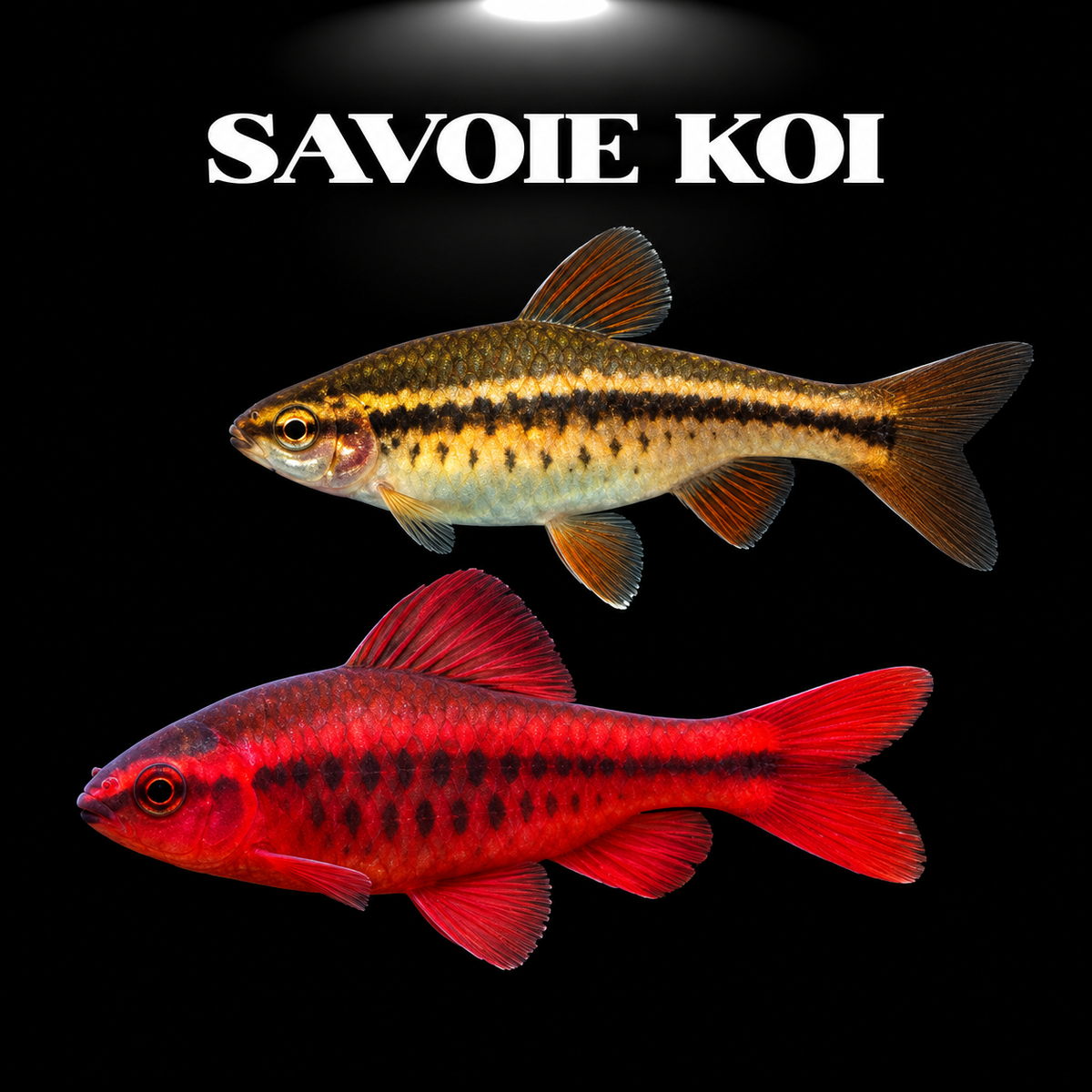 Barbus cerise mâle rouge vif en aquarium planté