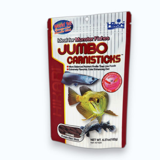 Hikari Jumbo Carnisticks 182g – sticks flottants pour grands poissons carnivores d'aquarium