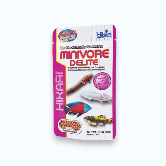 Hikari Minivore Delite 40g – aliment granulés pour petits poissons carnivores d'aquarium