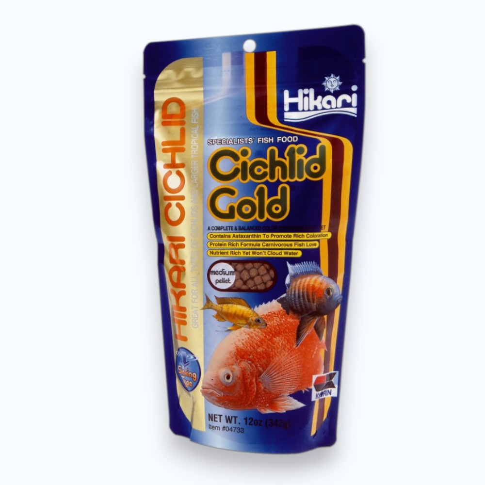 Hikari Sinking Cichlid Gold Medium Pellet 342g – granulés coulants pour cichlidés, rehausse les couleurs