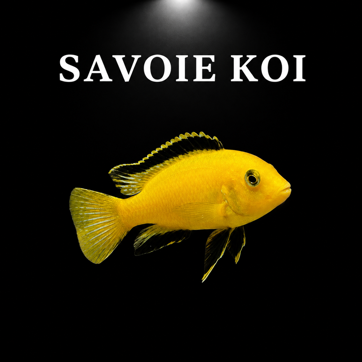 Labidochromis caeruleus Lion's Cove – cichlidé jaune vif à nageoire dorsale noire, Mbuna du lac Malawi – Savoie Koi