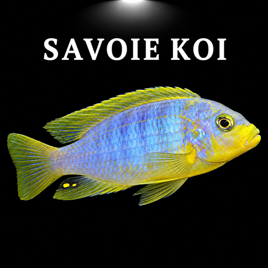 Maylandia aurora 4-6 cm – Mbuna bleu électrique du lac Malawi, côte rocheuse de Likoma Island