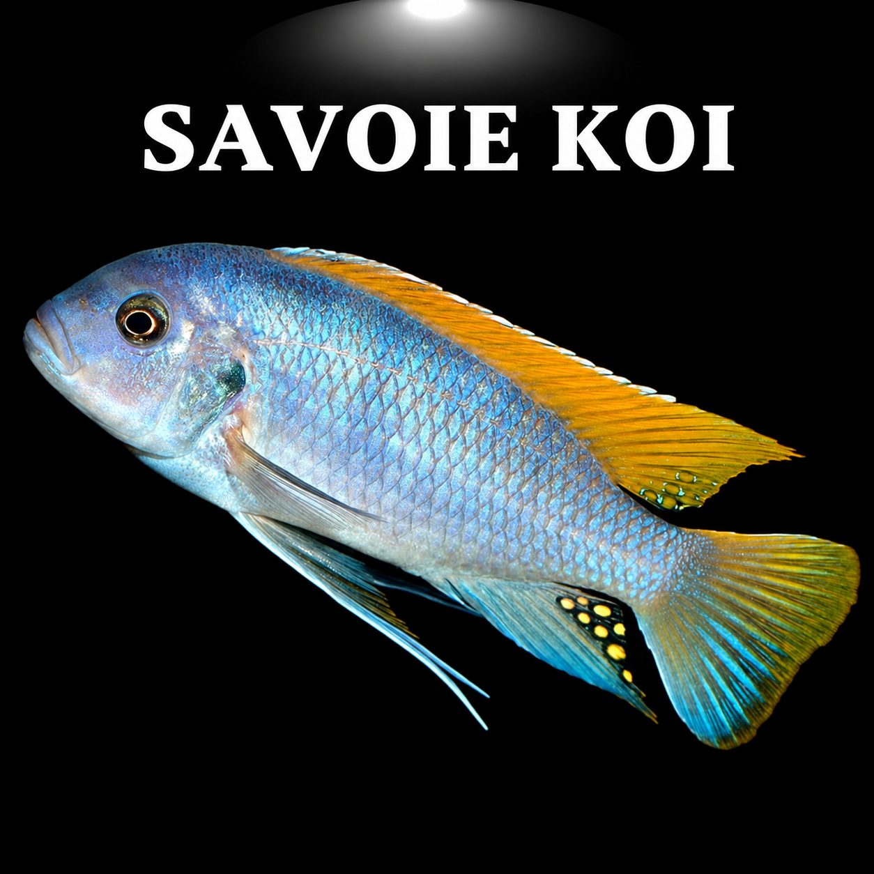 Maylandia greshakei 4-6 cm – Ice Blue Red Top Zebra, Mbuna bleu glacier à dorsale rouge-orangée, lac Malawi
