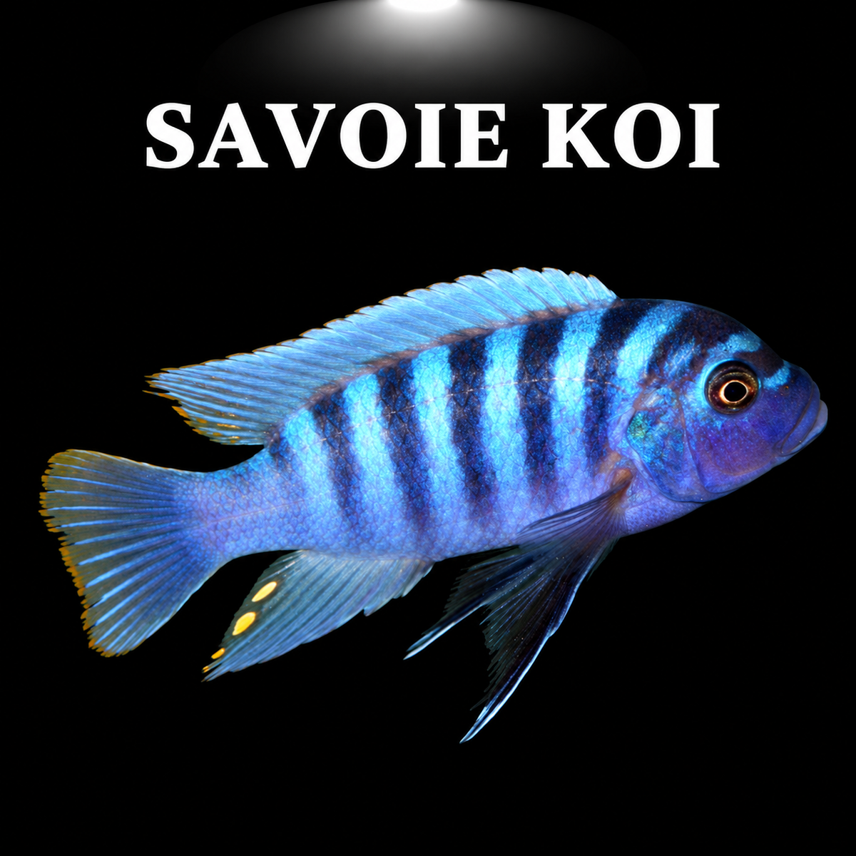 Maylandia zebra Masinje 4-6 cm – Mbuna bleu vif à barres verticales sombres du lac Malawi, variété géographique Masinje
