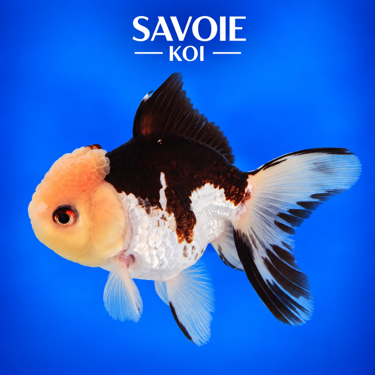 Oranda Panda noir et blanc de 8 à 10 cm, spécimen 49 sélectionné par Savoie Koi