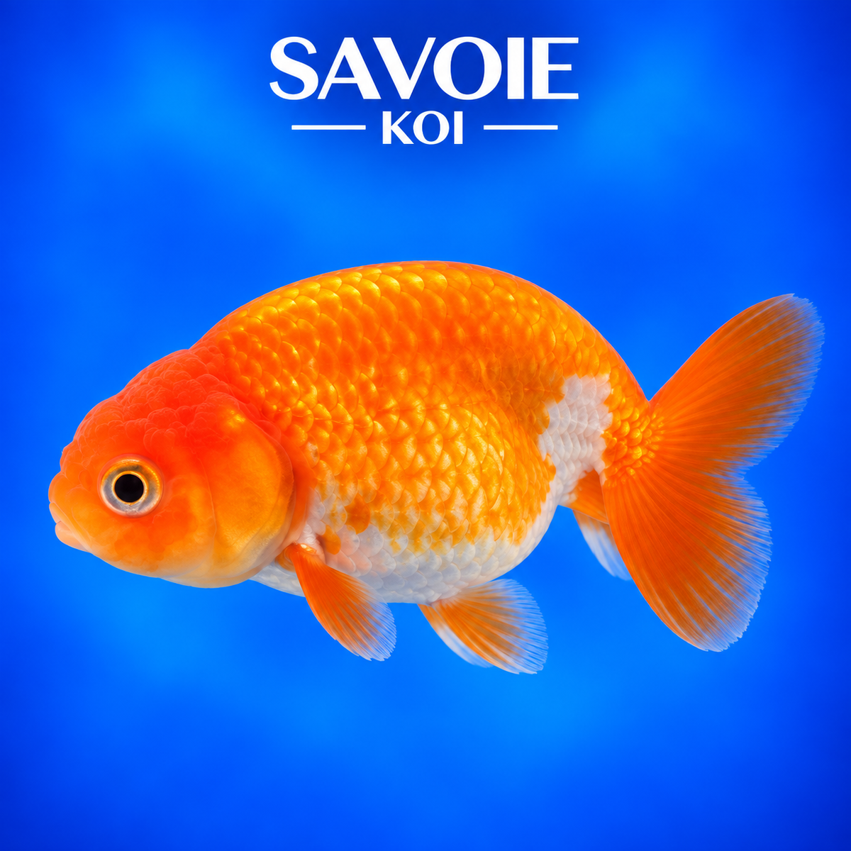 Ranchu rouge et blanc de 8 à 10 cm, spécimen 3 sélectionné par Savoie Koi