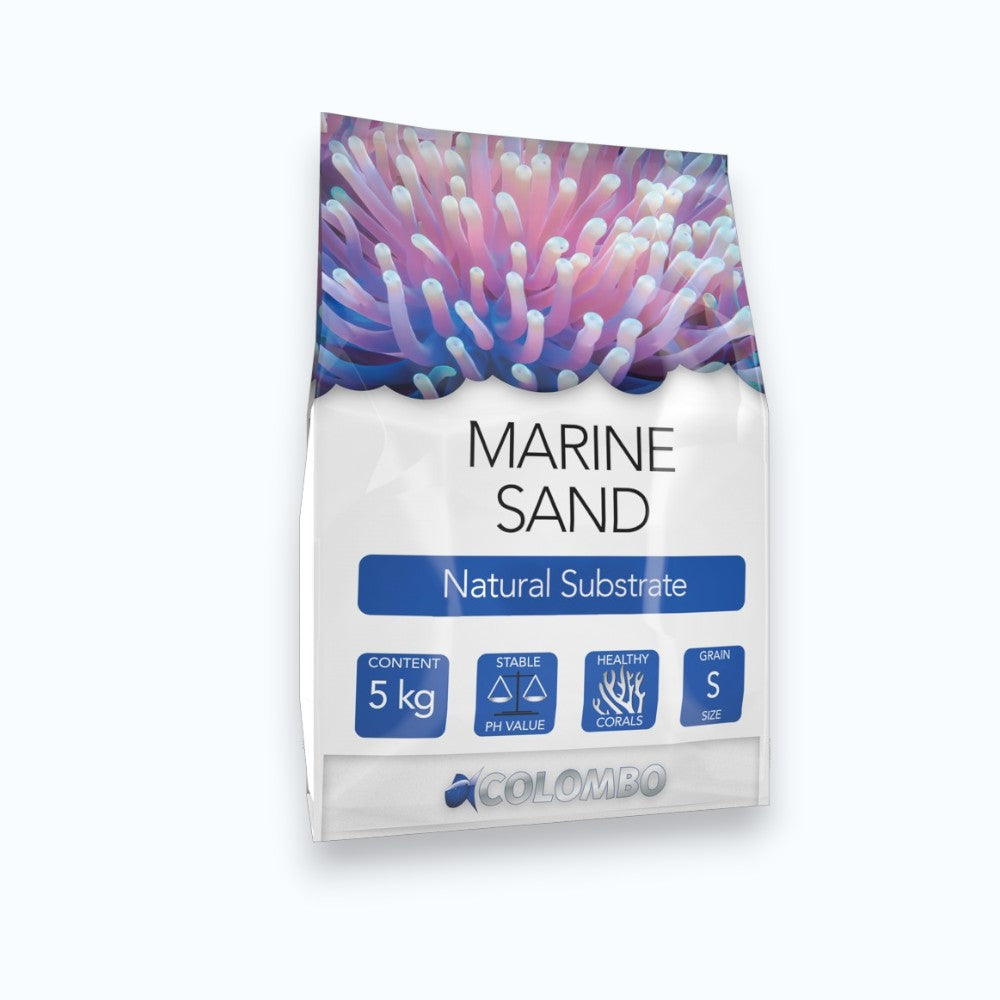 Sac Colombo Marine Sand S 5 kg – Substrat naturel marin grain fin, pH stable, idéal coraux, aquarium récifal et marin
