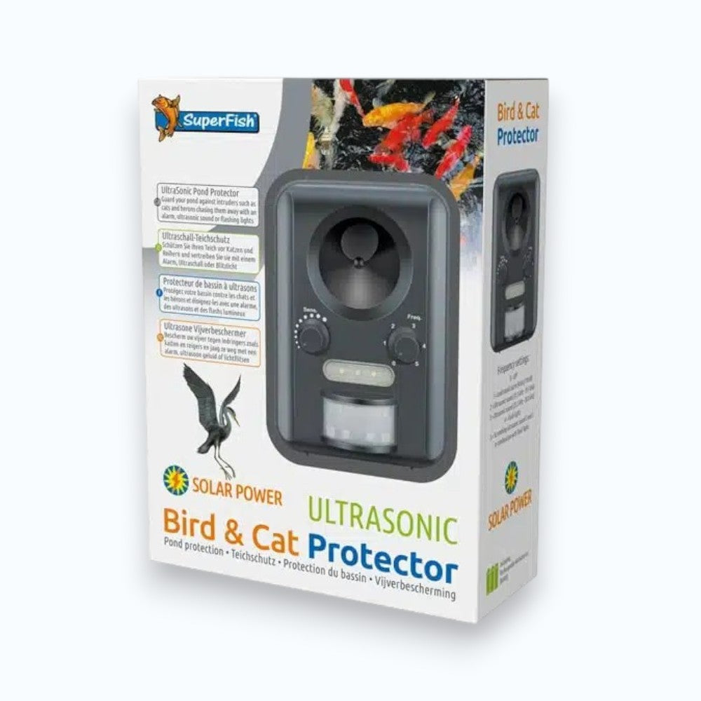 Superfish Bird & Cat Protector — Appareil anti-héron et anti-chat à ultrasons pour bassin, solaire, IP44