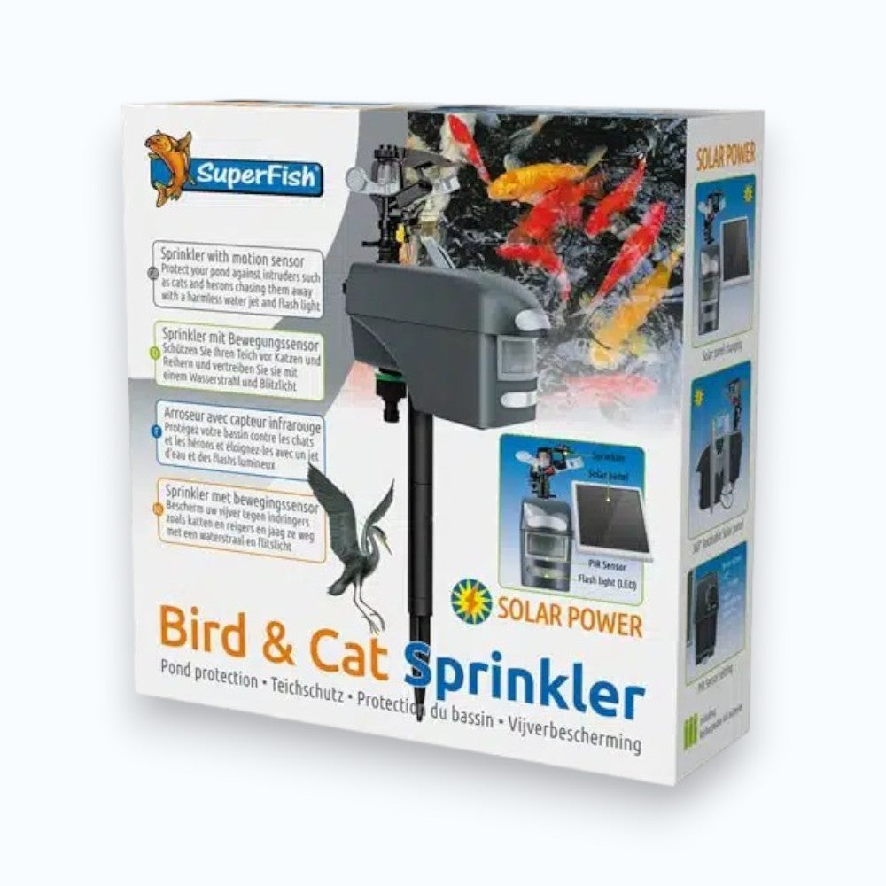 Superfish Bird & Cat Sprinkler — Répulsif à jet d'eau anti-héron et anti-chat pour bassin de jardin, détection de mouvement