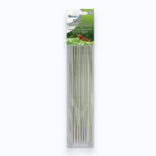 Superfish Shrimp Sticks Green 10x1.2g — bâtonnets spiruline et algues vertes pour crevettes d'aquarium Neocaridina et Caridina
