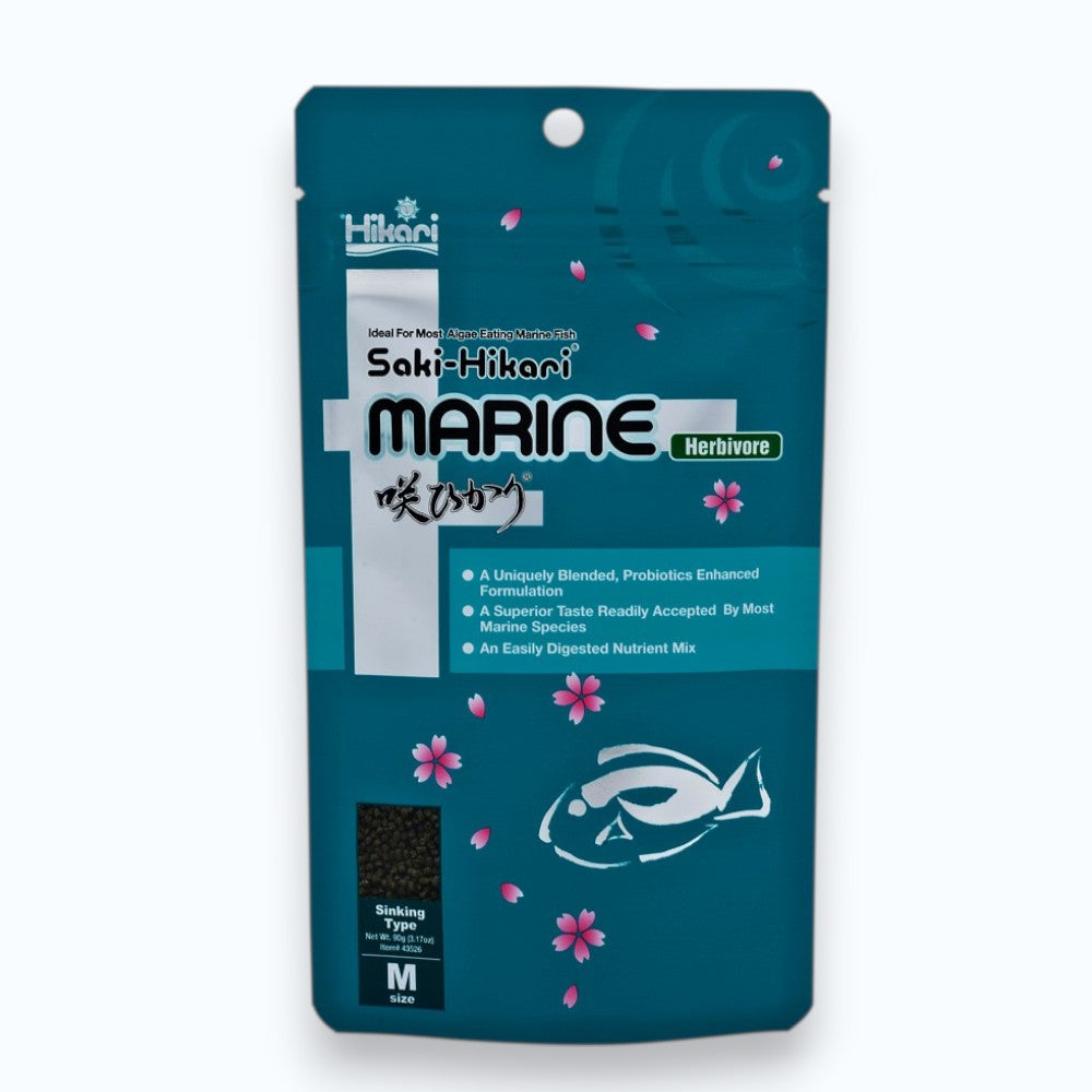 Saki-Hikari Marine Herbivore 90g, granulés aux algues marines et probiotiques pour poissons herbivores marins, tangs, rabbitfish et poissons-anges