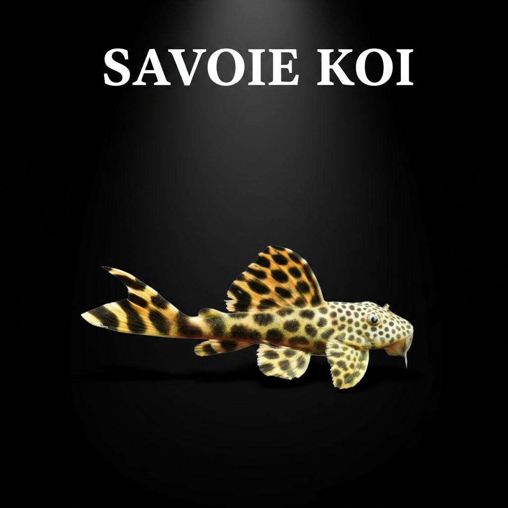 Ancistomus sabaji L075 pleco paon 5-6 cm – poisson fond tacheté grande nageoire dorsale aquarium, Savoie Koi