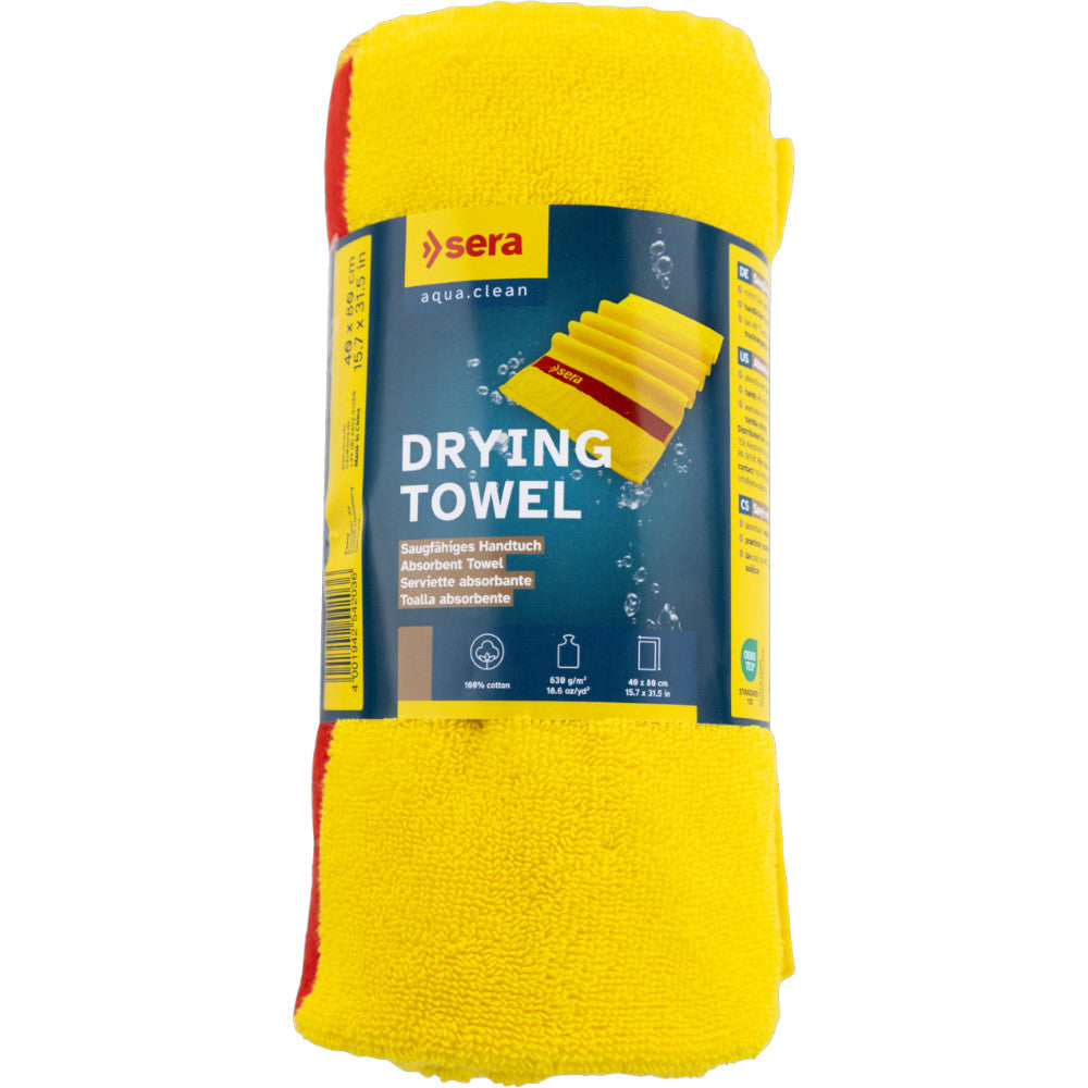 Serviette absorbante lors des nettoyages d'aquarium